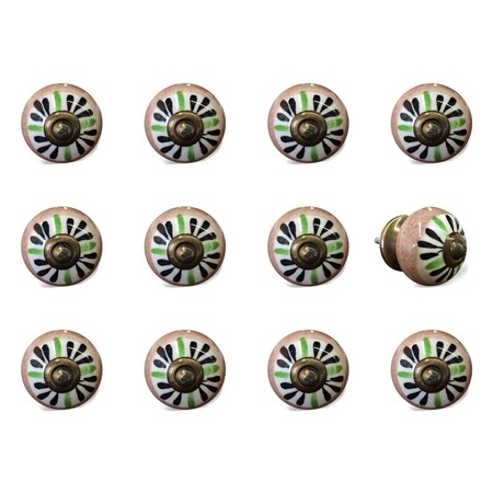 Pipers Pit Multi Color Ceramic & Metal Knob, 1.5 x 1.5 x 1.5 in., 12PK PI3097532